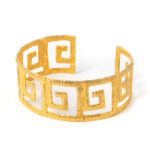 Sterling Silver Cuff Bracelet with continuous Greek key - Μeander